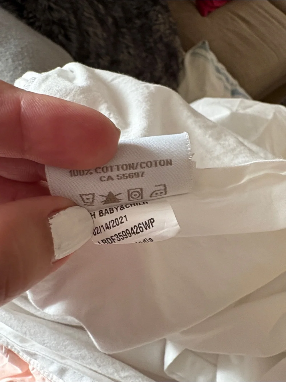 🍓 RH BABY & CHILD PINK WHITE DUVET COVER pink ruffled edge RESTORATION HARDWARE